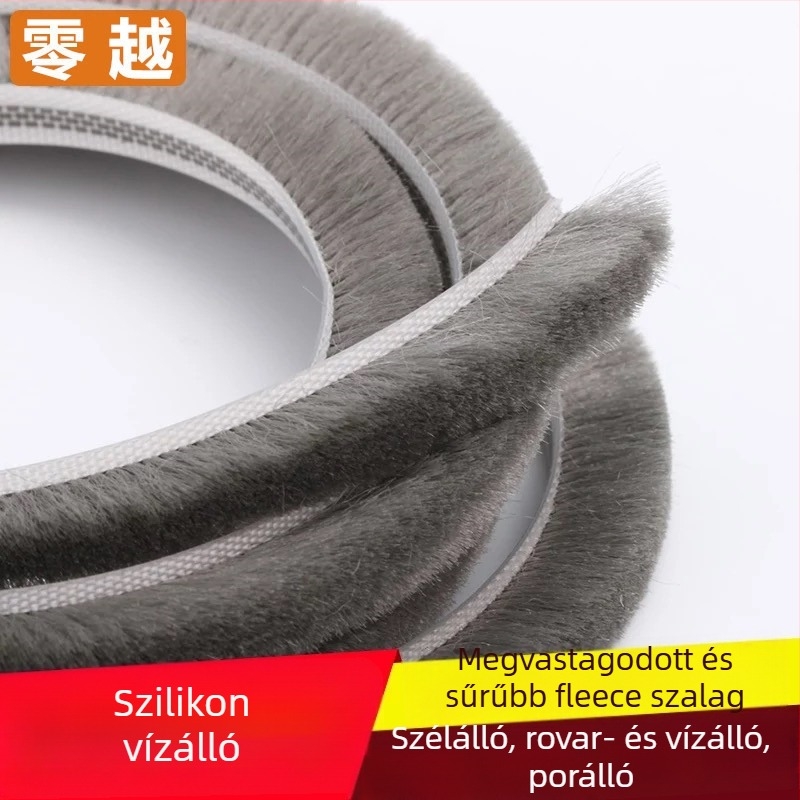 Alumínium ajtókhoz és ablakokhoz készült slot típusú tömítőszalag – szilikonozott felső rész, vízálló, porálló, ellenző rovarok és szél ellen, modern minimalista stílus