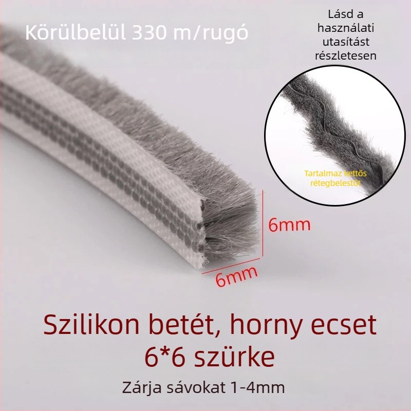 Alumínium ajtókhoz és ablakokhoz készült slot típusú tömítőszalag – szilikonozott felső rész, vízálló, porálló, ellenző rovarok és szél ellen, modern minimalista stílus