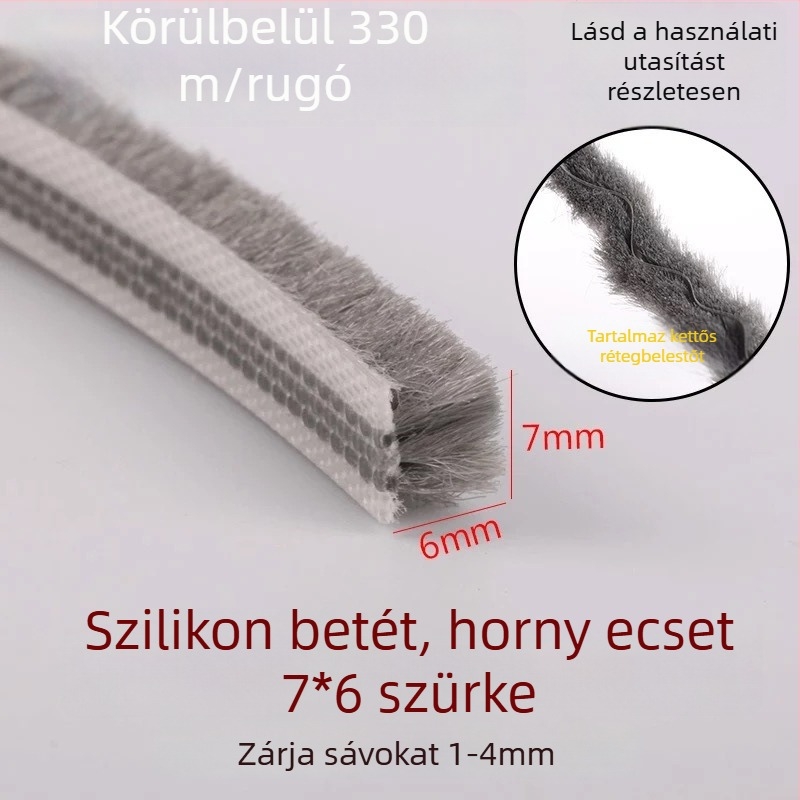 Alumínium ajtókhoz és ablakokhoz készült slot típusú tömítőszalag – szilikonozott felső rész, vízálló, porálló, ellenző rovarok és szél ellen, modern minimalista stílus