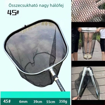 Összecsukható horgász hálófej nagy halak fogásához – nylon háló