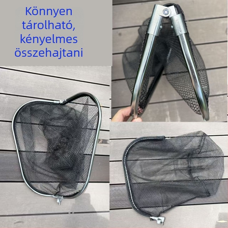 Összecsukható horgász hálófej nagy halak fogásához – nylon háló