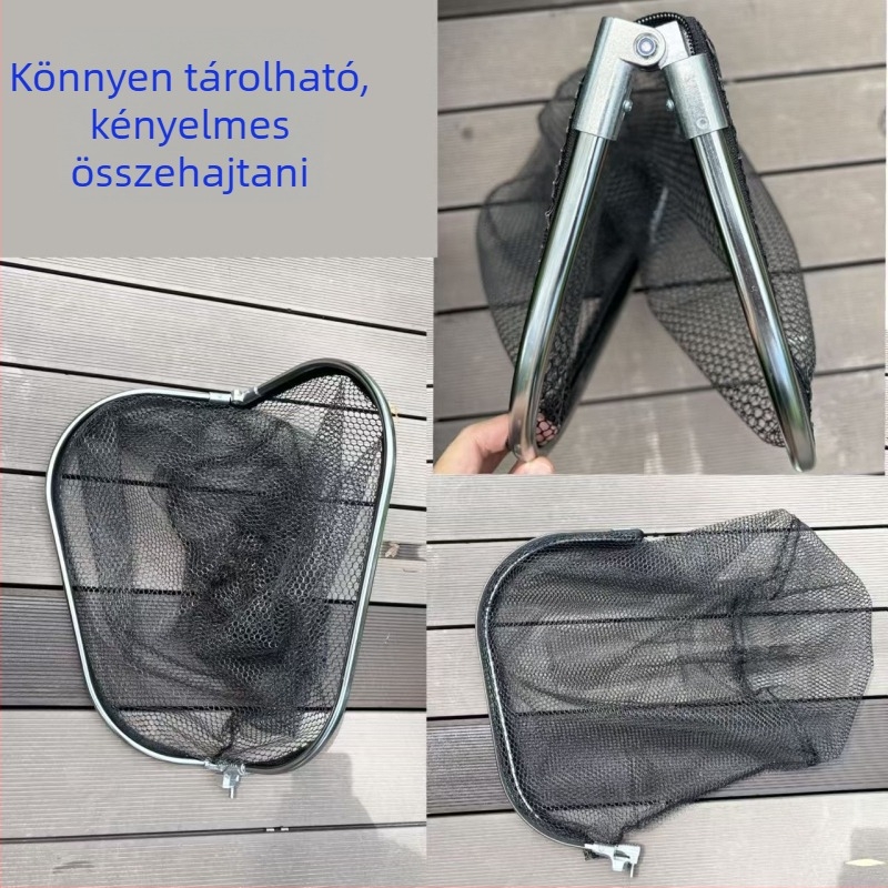 Összecsukható horgász hálófej nagy halak fogásához – nylon háló