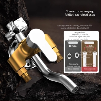 Fürdőzuhany készlet, falra szerelt, modern stílus, kerek zuhanyfej, nettó súly 3 kg