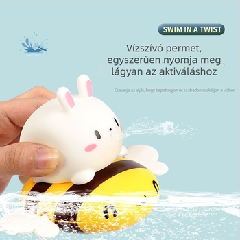 Fürdőjátékok pedálozó mozgással – ABS anyag, 11×11×7 cm, 0–3 éveseknek.