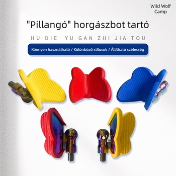 Fémes fénylő horgászbot tartófej, pillangó rögzítő, Y- alakú botfej és hálóbot nyél kiegészítő