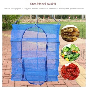 Összecsukható szárító háló halakhoz és zöldségekhez, legyek ellen védő ketrec, nylon anyagból, eredet: Kína, márka nélküli