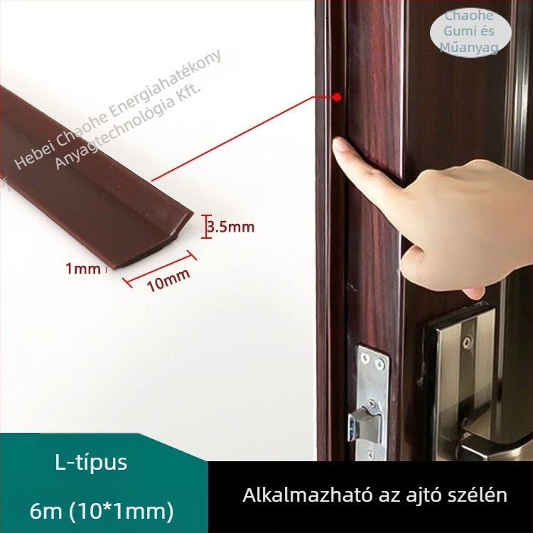 I-formájú öntapadós ajtó tömítőszalag, kopásálló, öregedésálló, szélálló és hőszigetelő.