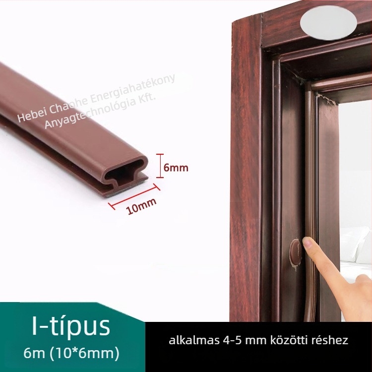 I-formájú öntapadós ajtó tömítőszalag, kopásálló, öregedésálló, szélálló és hőszigetelő.