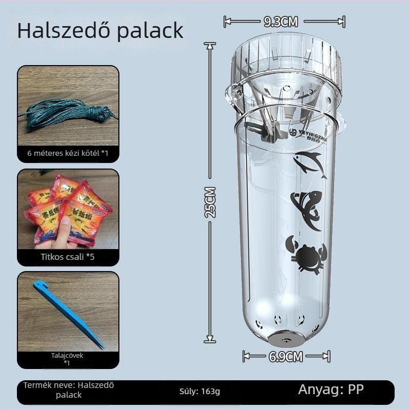 Kempingfelszerelés gyerekeknek — nagy halfogó palack, leesésálló kivitel, halak fogásához folyókhoz és patakokhoz