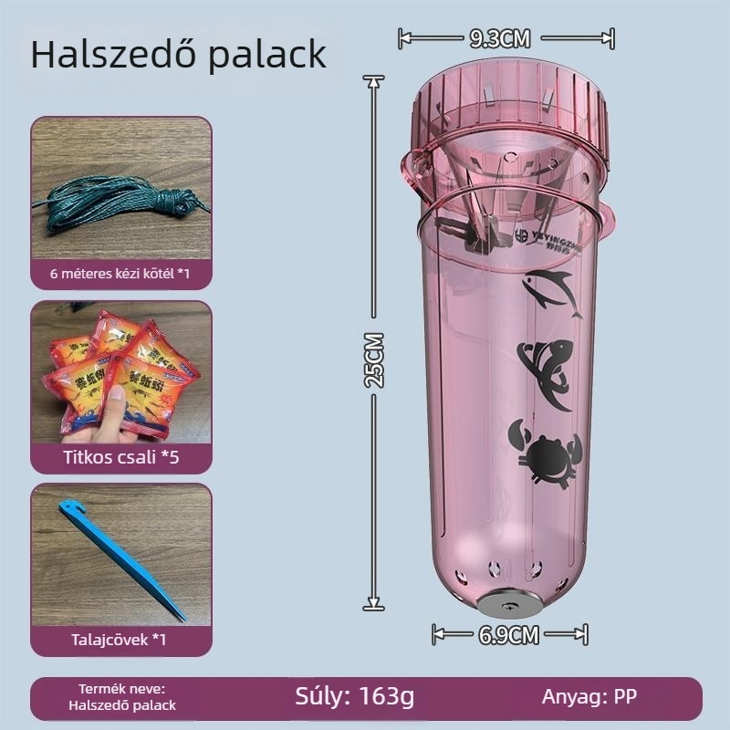 Kempingfelszerelés gyerekeknek — nagy halfogó palack, leesésálló kivitel, halak fogásához folyókhoz és patakokhoz