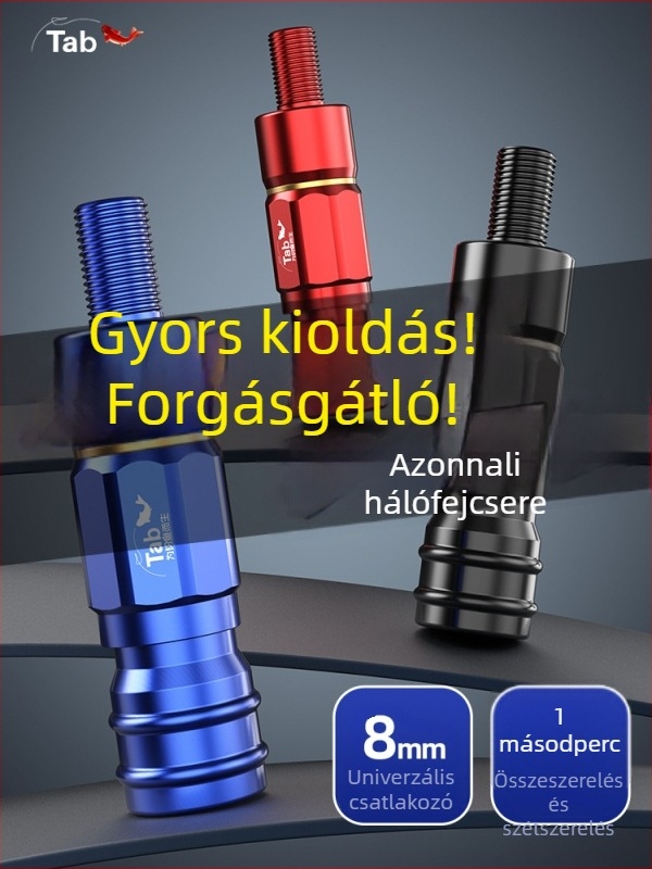 Tab hálófej és nyél adapter – gyors csatlakozás, gyors kioldás, anti-rotációs hálófej és tartozékok a hálóhoz