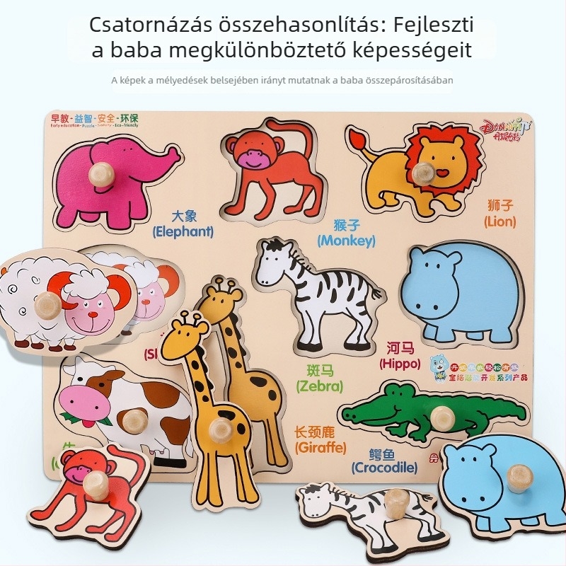 Dennich Montessori Fa Puzzle fejlesztő tábla – oktatási játék 4–6 éveseknek