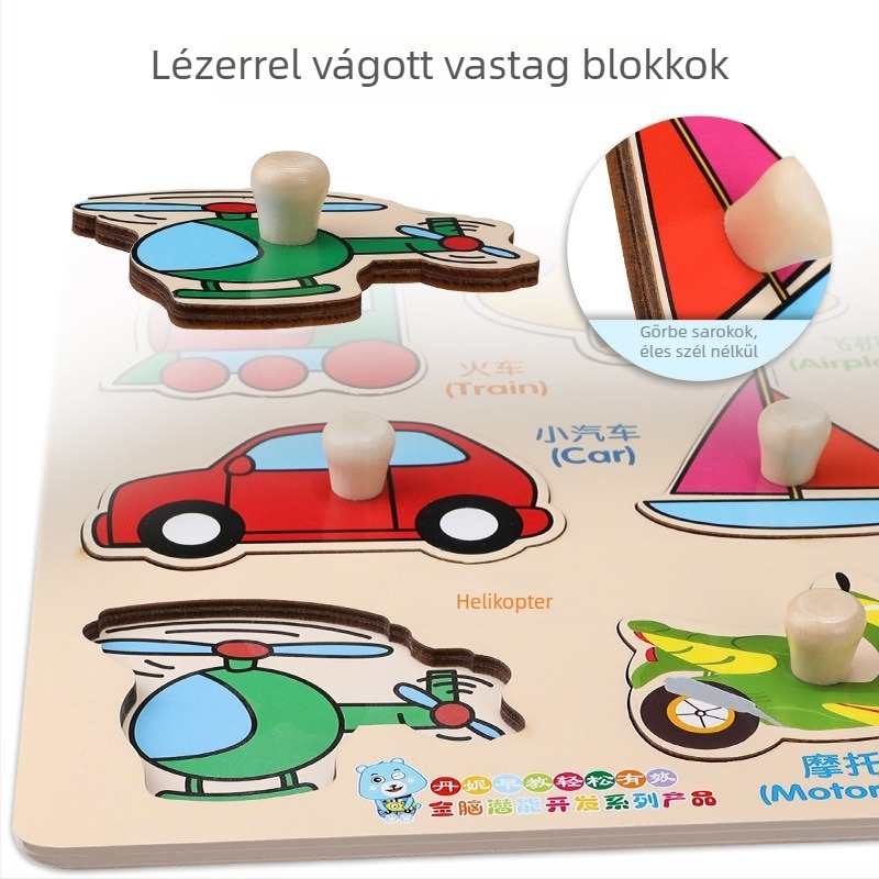 Dennich Montessori Fa Puzzle fejlesztő tábla – oktatási játék 4–6 éveseknek