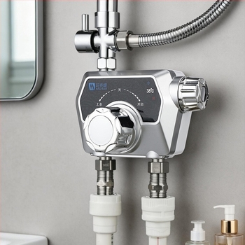 Rozsdamentes acél termosztatikus zuhanycsap — egyrészes kialakítás; termosztatikus szelepmag; nyitás kulccsal.