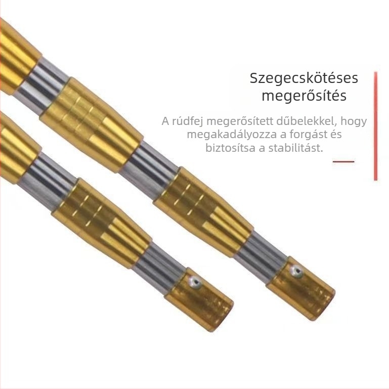 Rozsdamentes acélból készült halászháló-nyél, többfunkciós villa, teleszkópos, 3–6 részes, összecsukható, kompatibilis a hálófejjel, gyümölcs szedővel, kés és horoggal