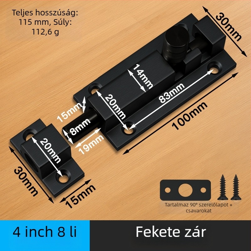 Felszínre szerelt ajtózár Type A, rugós mechanizmus és csatolható zárrendszer; Anyagok: rozsdamentes acél + alumíniumötvözet; Felületkezelés: elektroplakálás; Stílus: modern minimalizmus