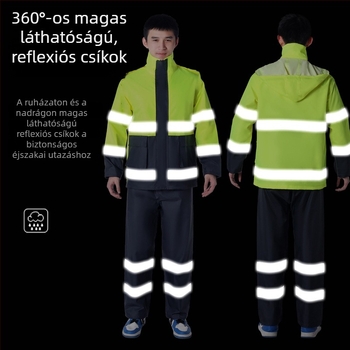 Szétválasztható esőponcsó PVC anyagból, PU vízálló réteggel, vastagság 22, felnőtt kerékpáros számára