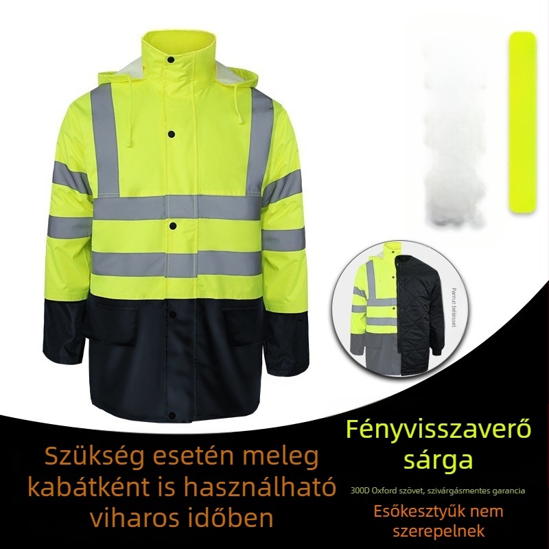 Szétválasztható esőponcsó PVC anyagból, PU vízálló réteggel, vastagság 22, felnőtt kerékpáros számára