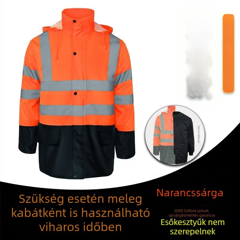 Szétválasztható esőponcsó PVC anyagból, PU vízálló réteggel, vastagság 22, felnőtt kerékpáros számára