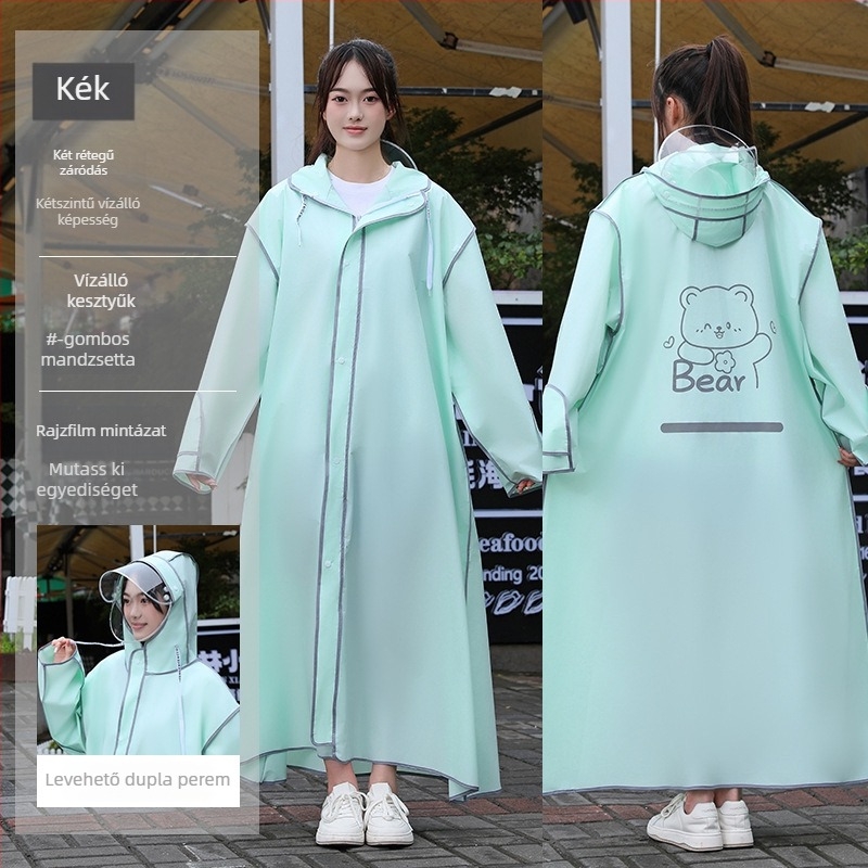 Gyerekeknek készült esőponcsó, vastag EVA anyaggal, leválasztható kivitelben, gyerekeknek, túrázásra és kerékpározásra