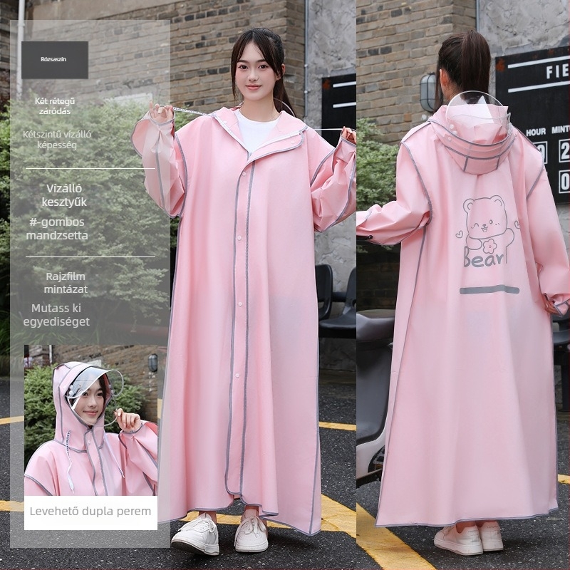 Gyerekeknek készült esőponcsó, vastag EVA anyaggal, leválasztható kivitelben, gyerekeknek, túrázásra és kerékpározásra