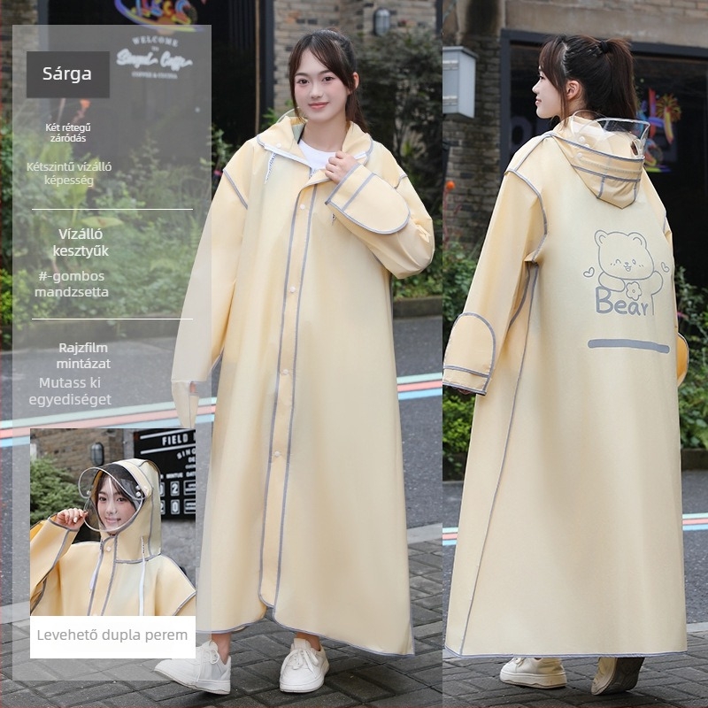 Gyerekeknek készült esőponcsó, vastag EVA anyaggal, leválasztható kivitelben, gyerekeknek, túrázásra és kerékpározásra