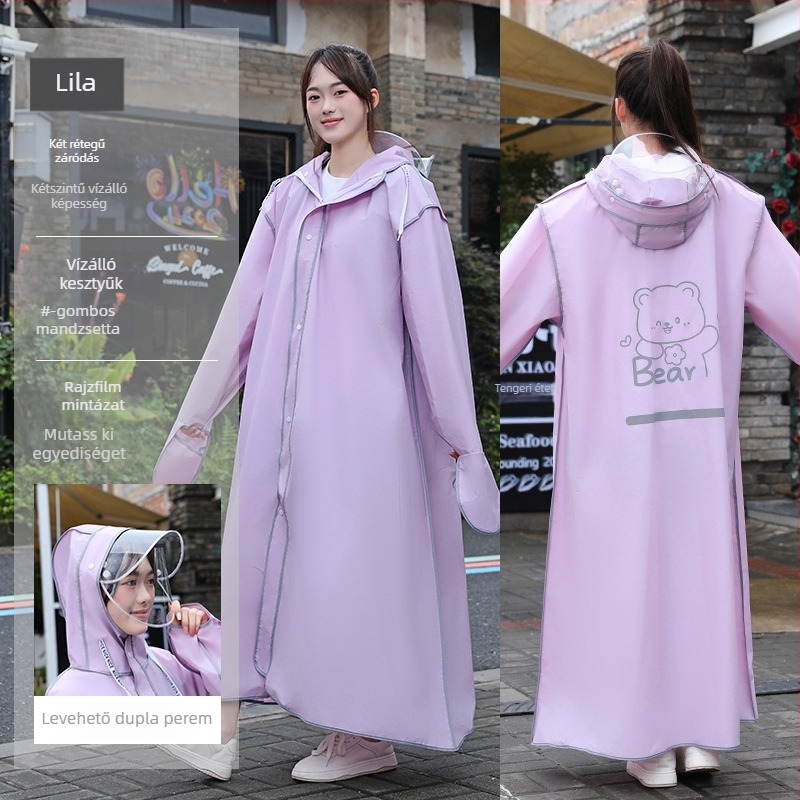 Gyerekeknek készült esőponcsó, vastag EVA anyaggal, leválasztható kivitelben, gyerekeknek, túrázásra és kerékpározásra