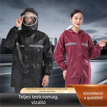 Felosztott esőkabát poncsó felnőtteknek, Hongtian ruiqi márka, anyag normál vastagságú, 1,2 kg tömeg, ideális túrázáshoz és kerékpározáshoz.