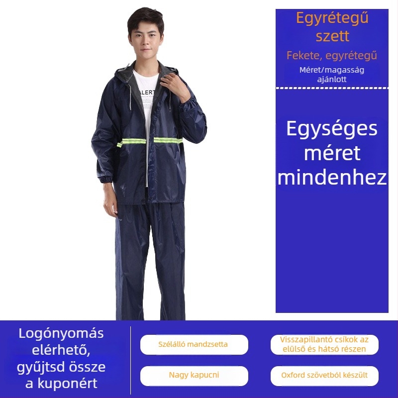 Felosztott esőkabát poncsó felnőtteknek, Hongtian ruiqi márka, anyag normál vastagságú, 1,2 kg tömeg, ideális túrázáshoz és kerékpározáshoz.