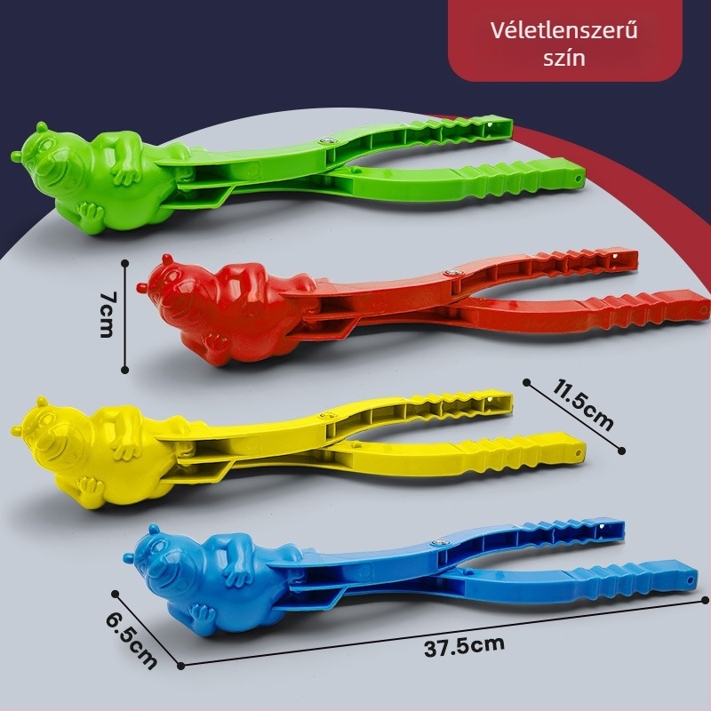 Kacsa formájú hógolyócsipesz játék; műanyag kivitel, hálós zacskó csomagolás, 7–14 éveseknek (Műanyag; Hálós zacskó csomagolás; Korosztály 7–14)