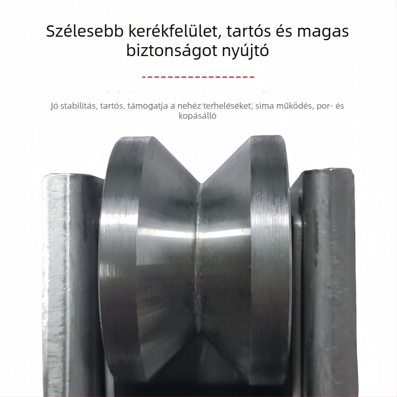 Állítható sarkgörgő csúszóajtókhoz — rozsdamentes acél/nylon; falvastagság 1,5; zsinórcsatorna sugár 16; gyártás a rajzok szerint; alkalmas ajtók és ablakok szállítására