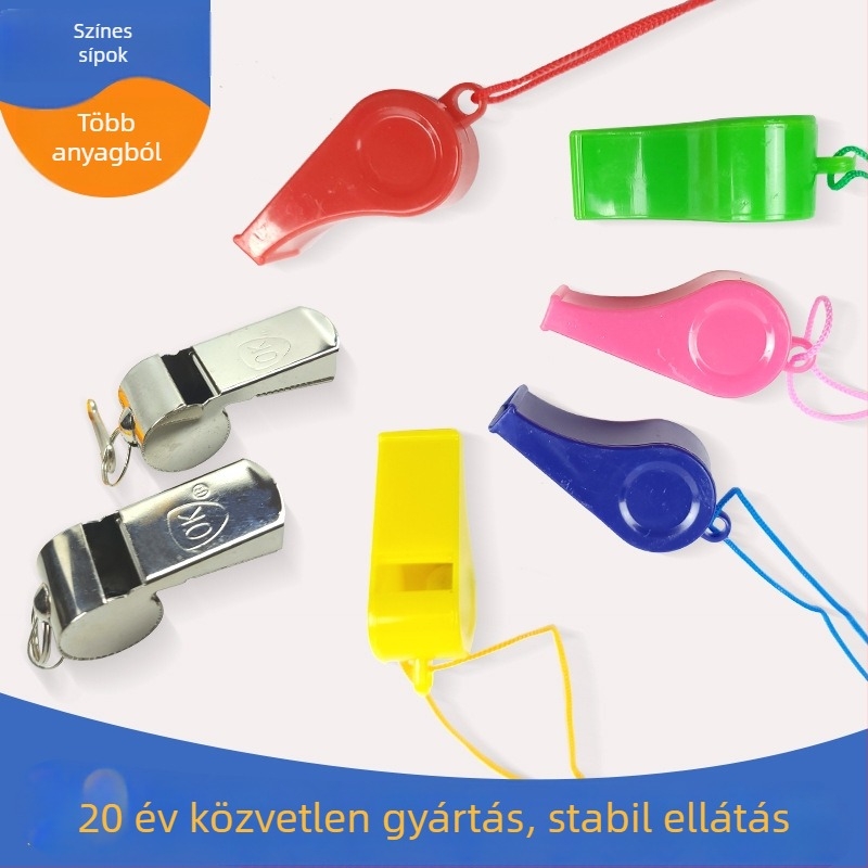 Fém-plasztik síp gyerekeknek – sport síp, 10 darabos csomag, alkalmas kosárlabdára, futásra, asztaliteniszre és tollaslabdára