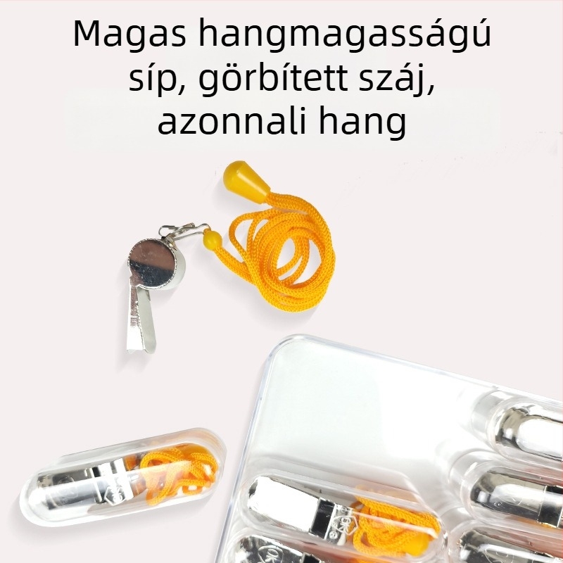 Fém-plasztik síp gyerekeknek – sport síp, 10 darabos csomag, alkalmas kosárlabdára, futásra, asztaliteniszre és tollaslabdára