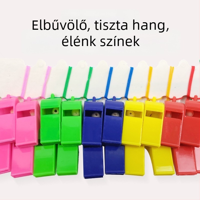 Fém-plasztik síp gyerekeknek – sport síp, 10 darabos csomag, alkalmas kosárlabdára, futásra, asztaliteniszre és tollaslabdára