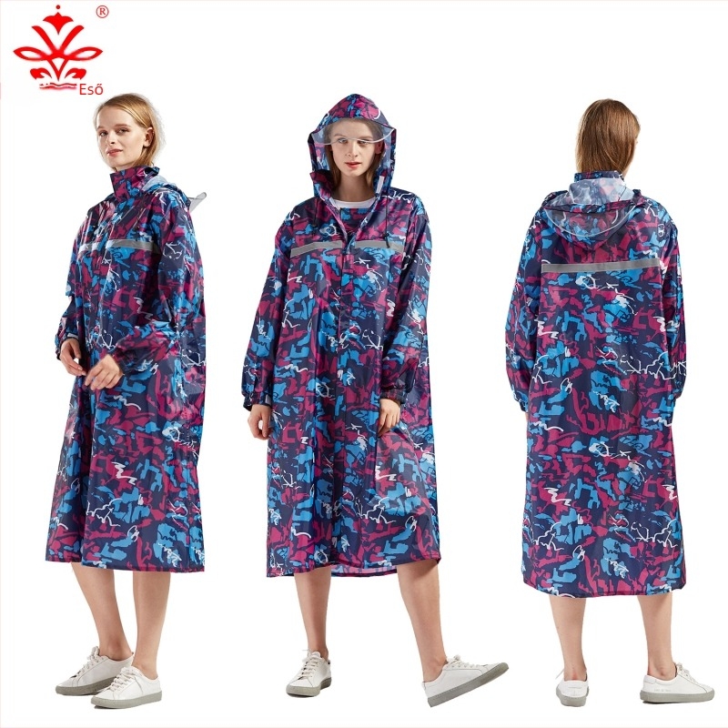 Egyrészes esőkabát túrázáshoz, poliészter taft anyag, 0,18 mm vastagság, PVC vízálló réteg, nyomtatott logó, testreszabás elérhető