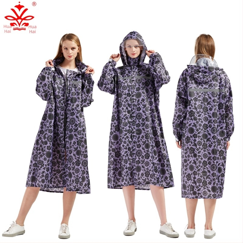 Egyrészes esőkabát túrázáshoz, poliészter taft anyag, 0,18 mm vastagság, PVC vízálló réteg, nyomtatott logó, testreszabás elérhető