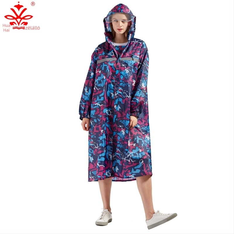 Egyrészes esőkabát túrázáshoz, poliészter taft anyag, 0,18 mm vastagság, PVC vízálló réteg, nyomtatott logó, testreszabás elérhető