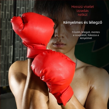 PVC bokszkesztyű, vertikális stílussal – harcművészeti edzésekhez, kopásálló, lélegző, Sanda és Taekwondo számára