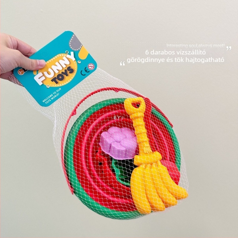 Összecsukható szilikon tengerparti homokvödör – hordozható homokozó készlet, műanyag kivitel, 15–35 éves fiatalok számára