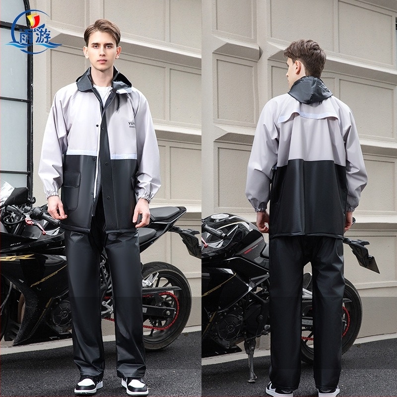 Koreai stílusú felosztott esőkabát, PVC anyag, fényvisszaverő részletek és légáteresztő, felnőtteknek, egy személyes használatra, túra poncsó, logó nyomás lehetséges