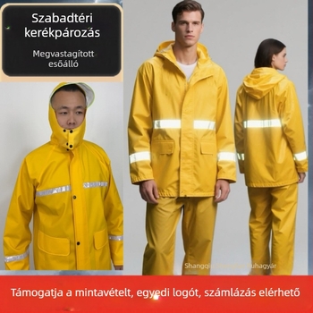 Fényvisszaverő esőruha-készlet felnőtteknek: vízálló esőkabát, esernyő és esőnadrág (külön darabok) elektromos járművel történő kézbesítéshez