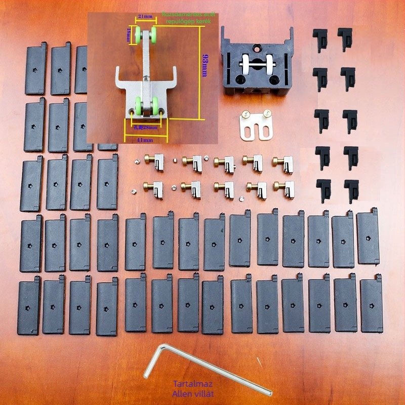 Összecsukható ajtó hardver – láthatatlan csúszó és kiemelhető rendszer, szúnyog- és lopás elleni, acél ablakhálózati kiegészítők görgővel