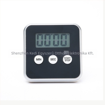 Konyhai digitális időmérő LCD-kijelzős, elektronikus működésű, akkumulátoros, kronográf, négyzetes kialakítás