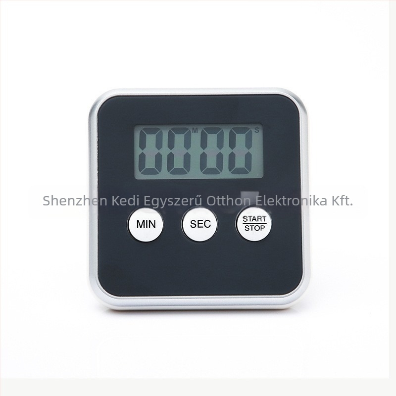 Konyhai digitális időmérő LCD-kijelzős, elektronikus működésű, akkumulátoros, kronográf, négyzetes kialakítás