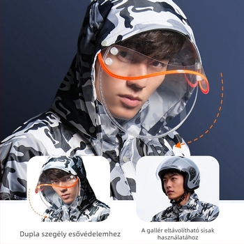 Uniszex extrahosszú PVC esőponcho felnőtteknek, teljes testfedettséggel és logóval ellátva, túrázáshoz, motoros járművekhez és elektromos közlekedéshez