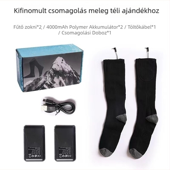 USB-üzemű elektromos fűtésű zoknik, újratölthető, uniszex, házi papucs/otthoni cipő, pamut felsőrész és talp