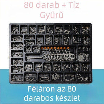 Luban lock puzzle (kilenc láncszem) kognitív fejlődésre – anyag: műanyag – 0–3 éveseknek – DIY nélkül