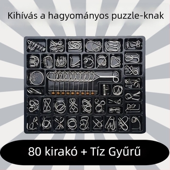 Luban lock puzzle (kilenc láncszem) kognitív fejlődésre – anyag: műanyag – 0–3 éveseknek – DIY nélkül