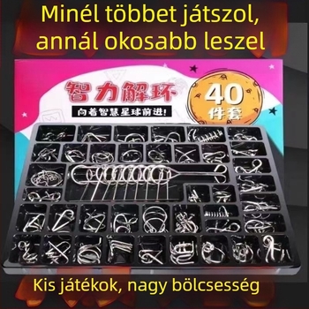 Luban lock puzzle (kilenc láncszem) kognitív fejlődésre – anyag: műanyag – 0–3 éveseknek – DIY nélkül