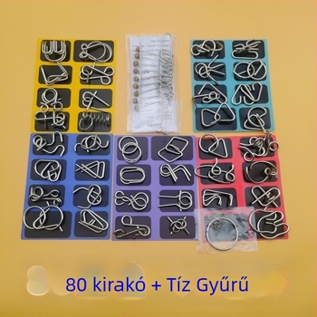 Luban lock puzzle (kilenc láncszem) kognitív fejlődésre – anyag: műanyag – 0–3 éveseknek – DIY nélkül